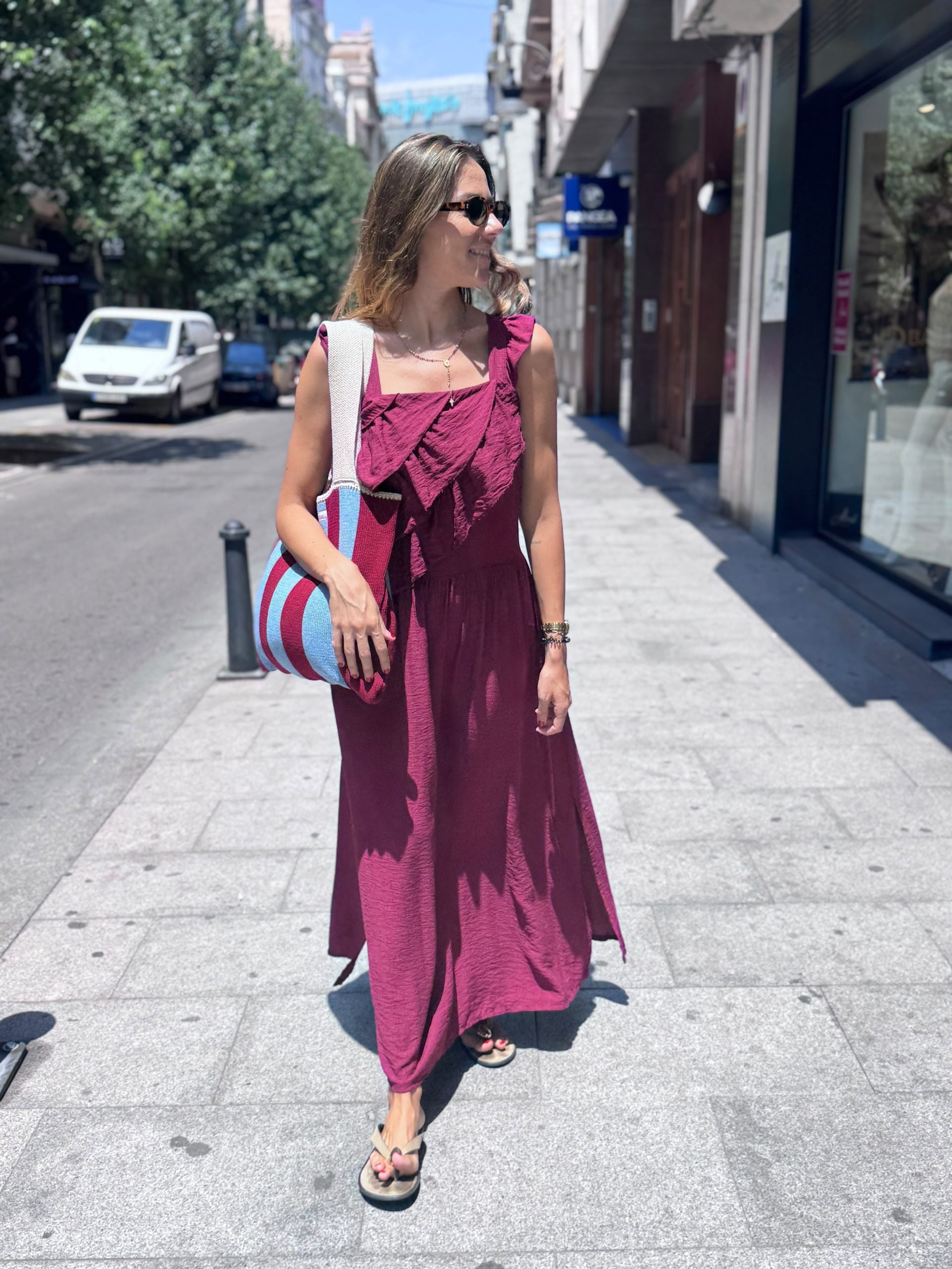 VESTIDO VOLANTES ASIMÉTRICOS