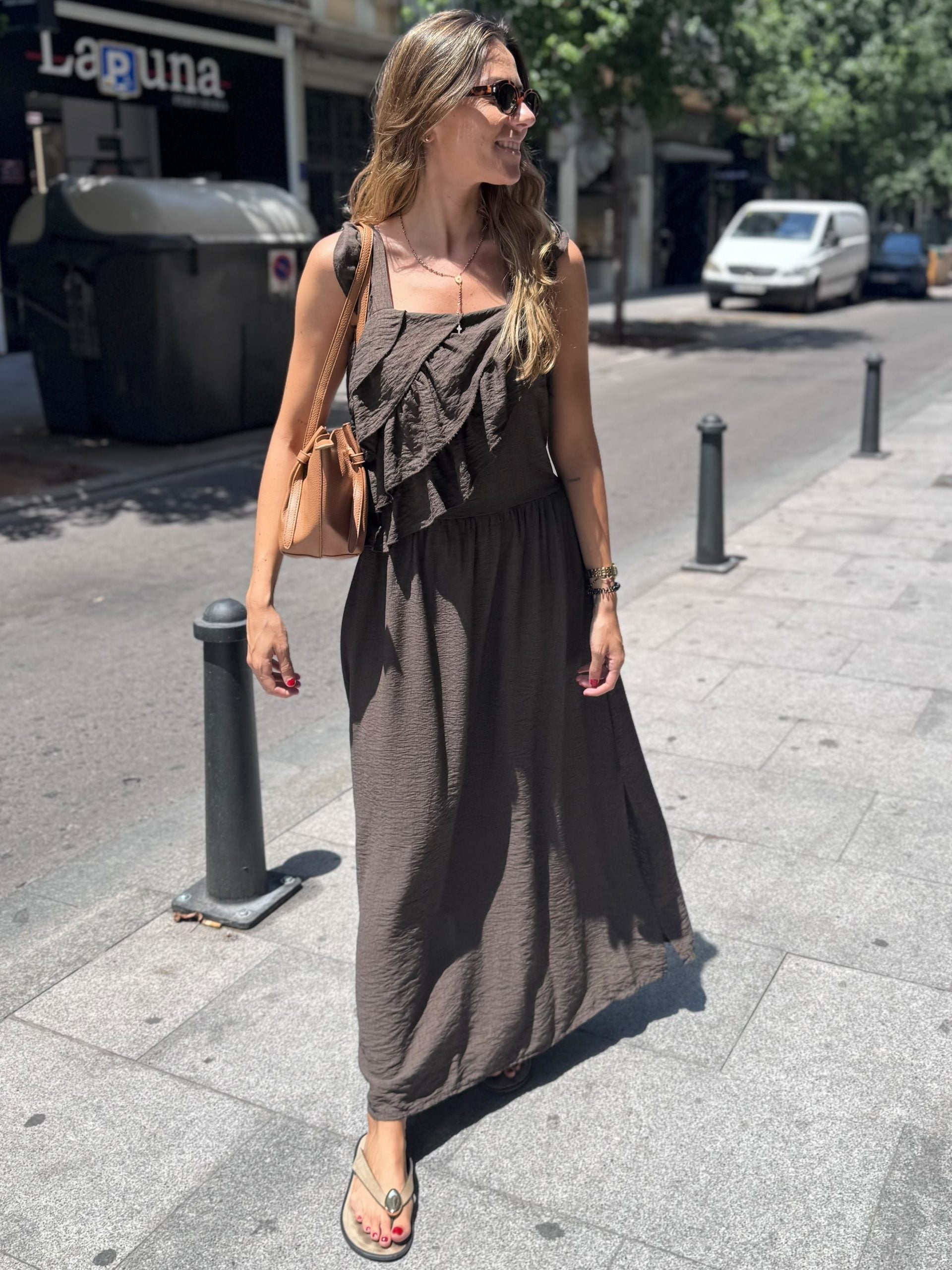 VESTIDO VOLANTES ASIMÉTRICOS