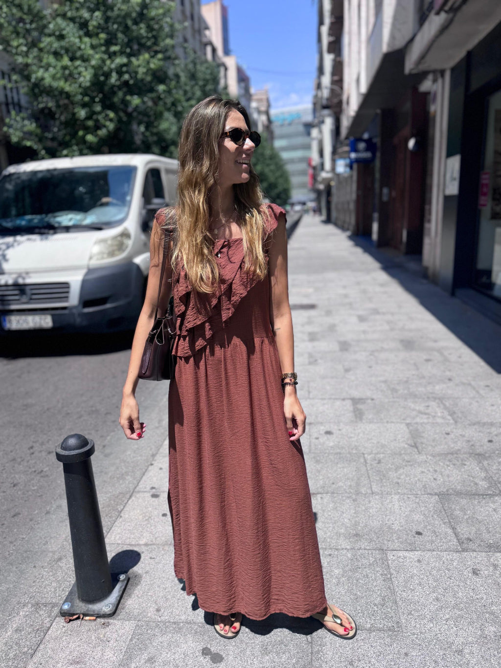 VESTIDO VOLANTES ASIMÉTRICOS