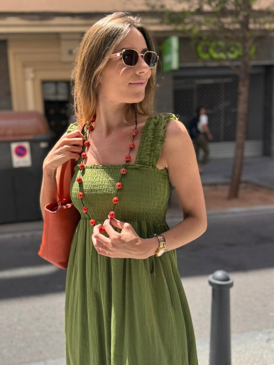 VESTIDO LISO NIDO DE ABEJA
